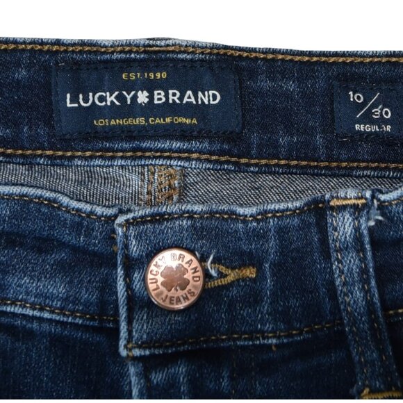 Lucky Brand Jeans Women’s Size 10/30 Regular Dark Wash Straight Leg Stretch - Picture 4 of 9